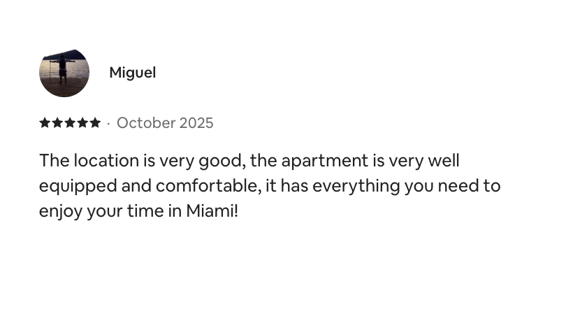 Airbnb guest review - Bruno